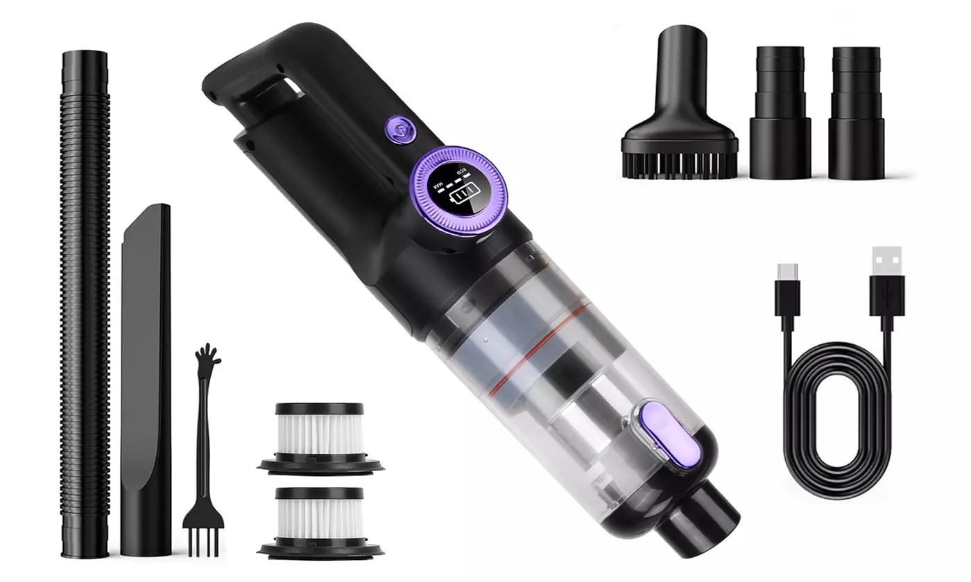 iMounTEK 3-In-1 Cordless Car Vacuum Cleaner with 2 Speeds, LED & Filtration