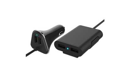 image for Car Charger 4-Port USB with Front and Backseat Access