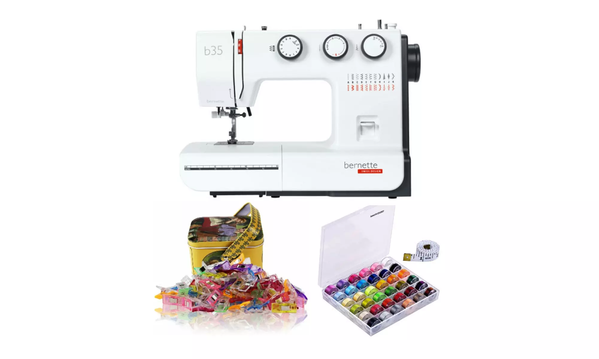 Bernette 35 Swiss Design Sewing Machine with Sewing Clips Package Bundle - Primary Image