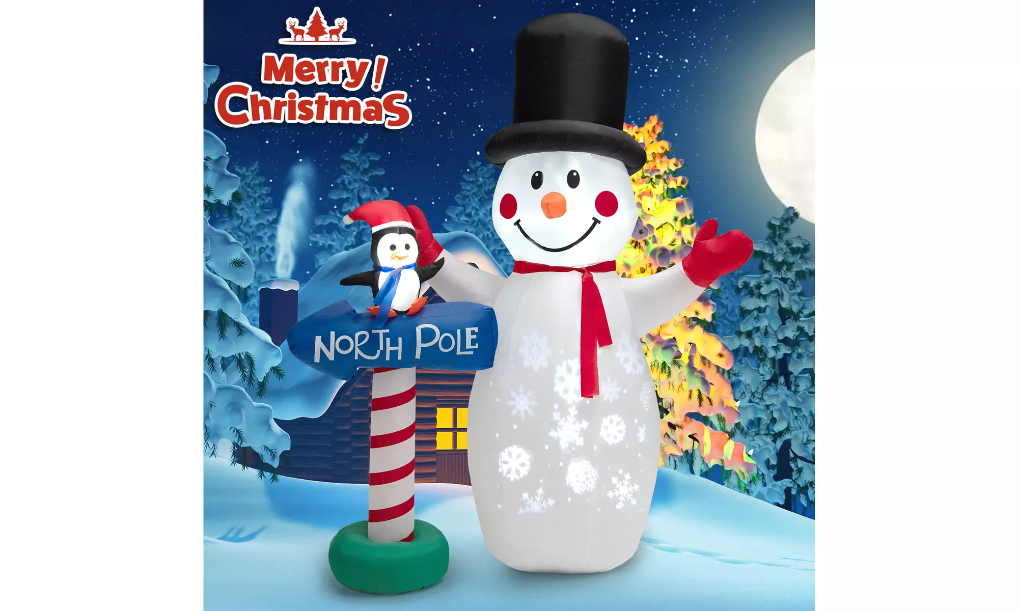Costway Christmas Inflatable Snowman Penguin or Archway w/ Santa Claus & Snowman