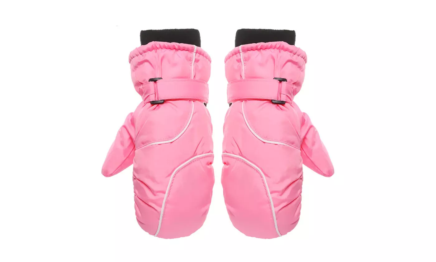 Kids Winter Warm Ski Mitten Waterproof Snow Gloves for 4-9 Years