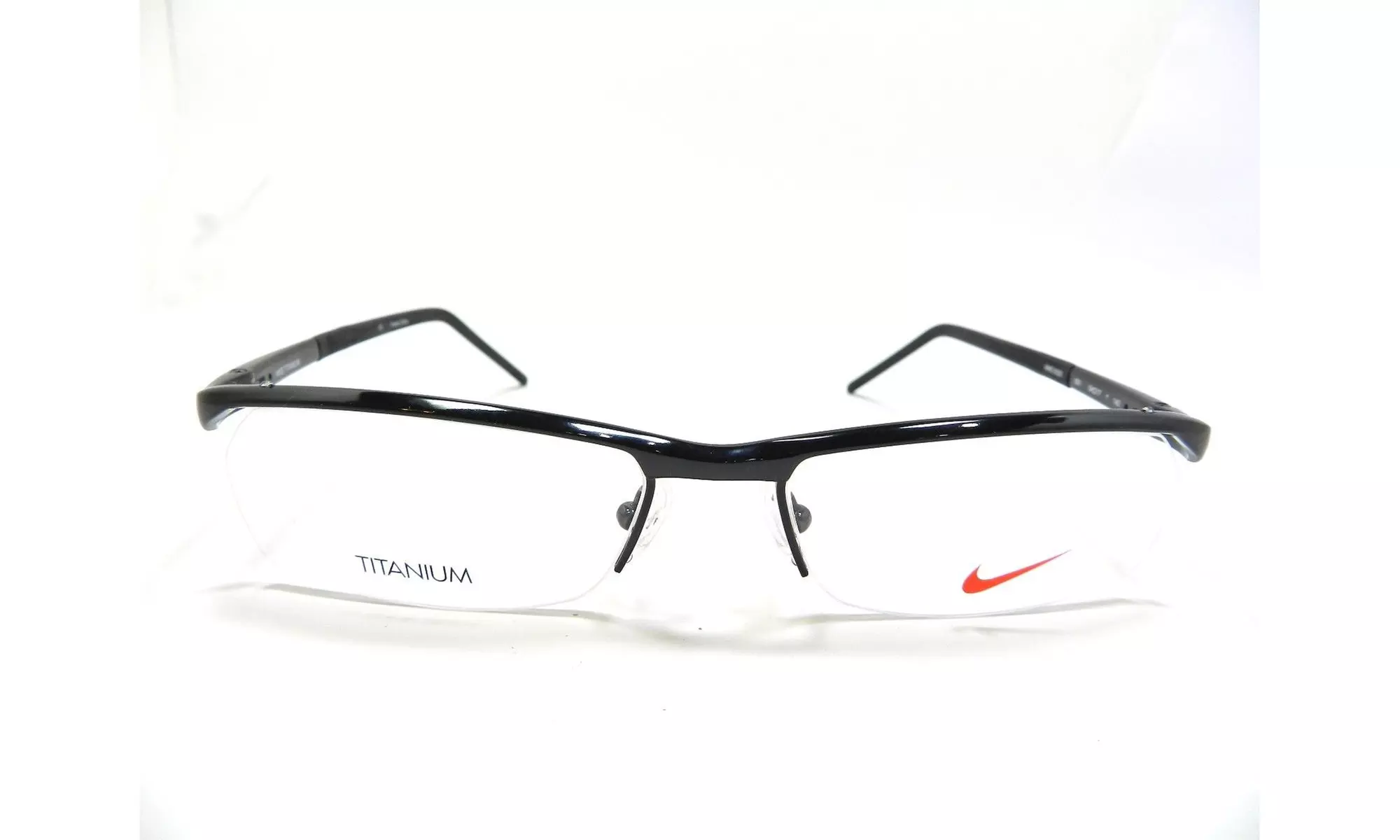 NIKE Eyeglasses 6020 001 Black Chrome Frame / Clear Less (No Case) - Primary Image