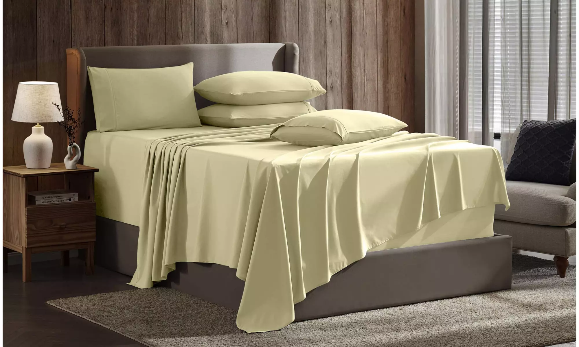 Nestl Split King Extra Soft Microfiber Deep Pocket Bed Sheet Set - 5 Piece