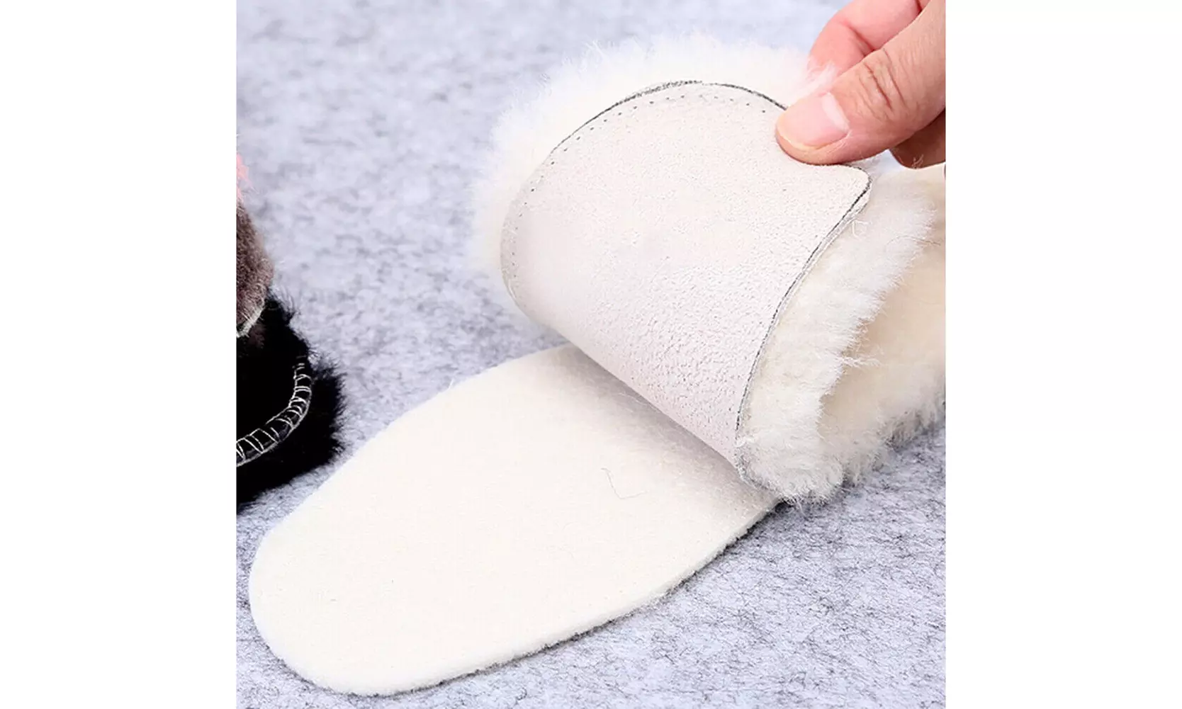 US 1-2 Pairs Thick Sheepskin Fleece Cozy Insoles Insert Slipper Boot Reline Pads