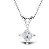 Image 2: 1/4ct-1ct TDW Princess Diamond Solitaire Pendant in 10k White Gold by De Couer