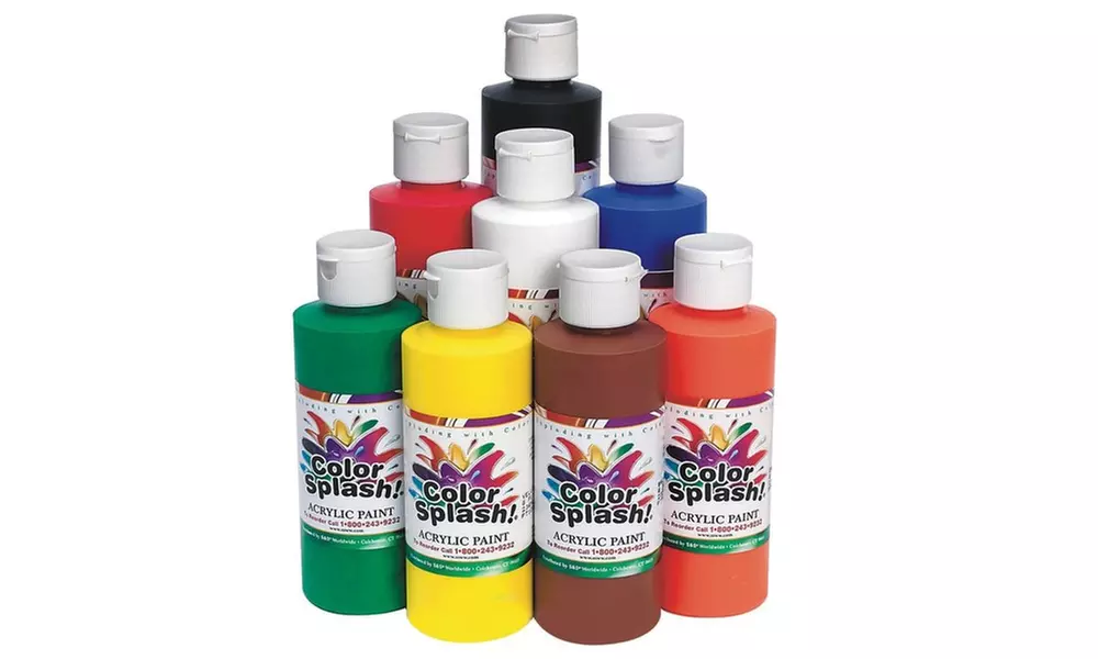 8-oz. Color Splash! Acrylic Paint  (set of 8) - Second Medium