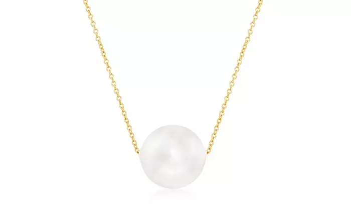 Solid 10K Gold Pearl Necklace by MUIBLU Gems - Primary Image