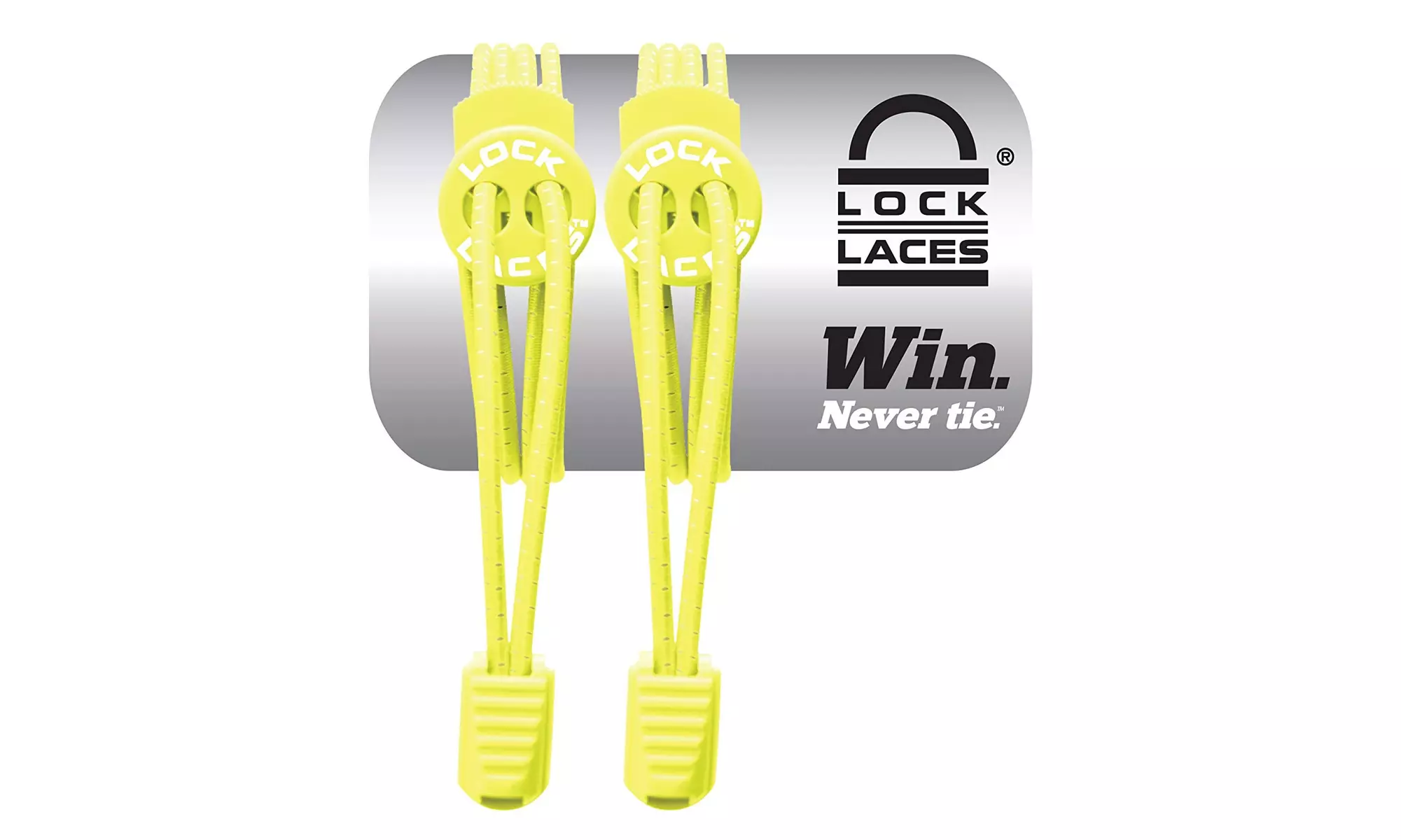 Lock Laces (Elastic No Tie Shoelaces) (NEON YELLOW) - Primary Image