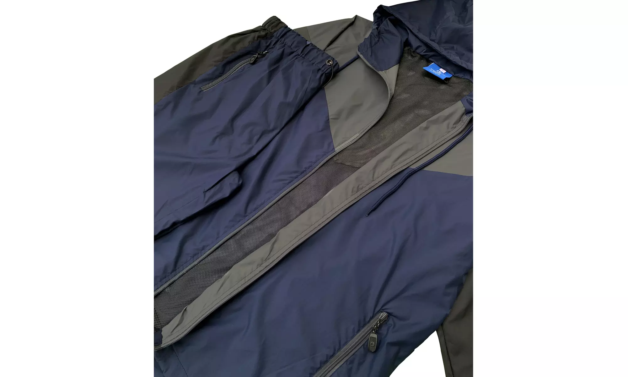 Men's 2-Piece light weight Windbreaker Suit Sauna GYM Set with Mesh Lining 