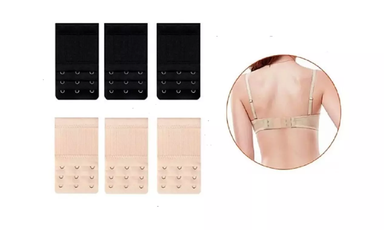 6 Pcs Adjustable Bra Buckle Extender Bra Extension Underwear Strap 2/3/4 Hooks
