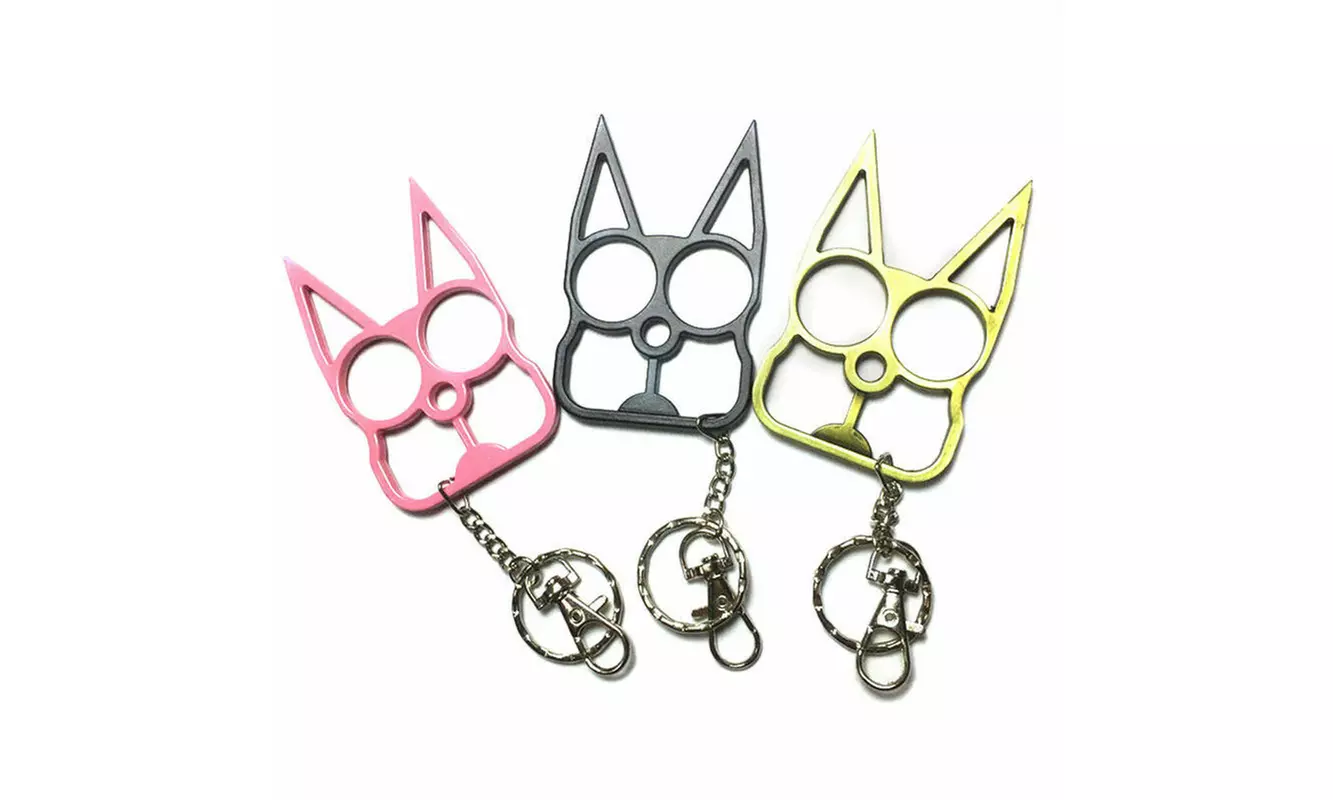 1Pc Personality Classic Cat Self Defense Keychains - Primary Image