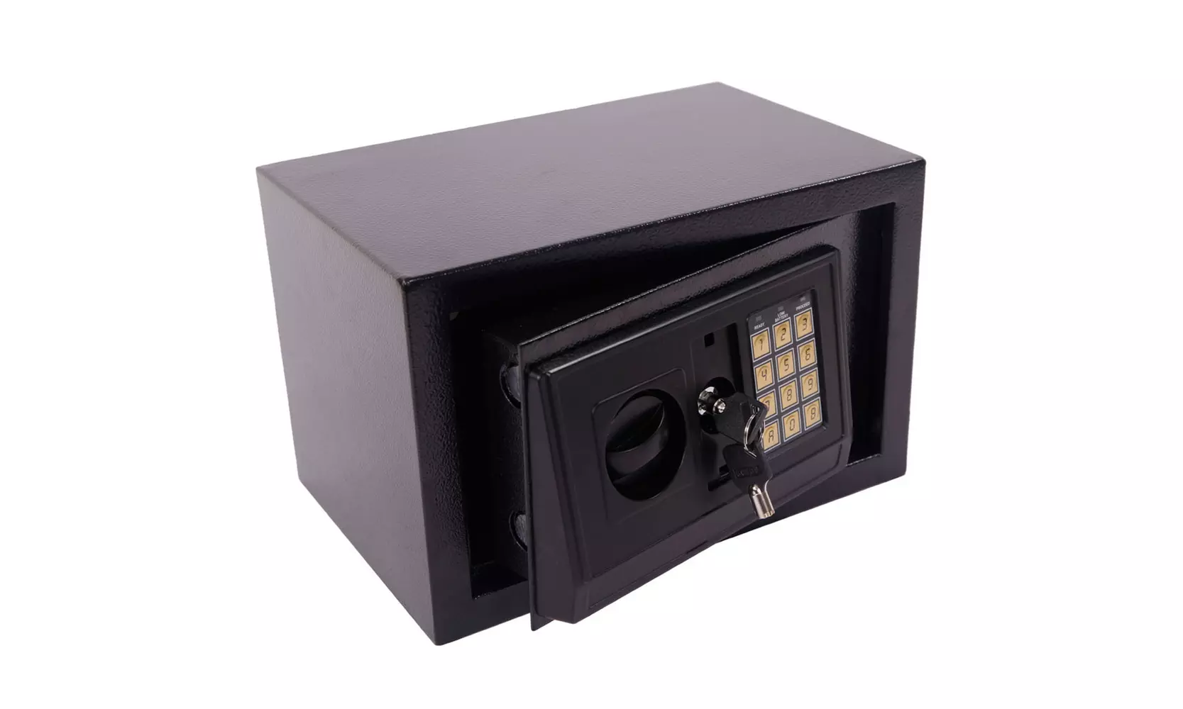Digital Steel Safe Electronic Locking Money Strongbox Cash Box Key Black - Primary Image
