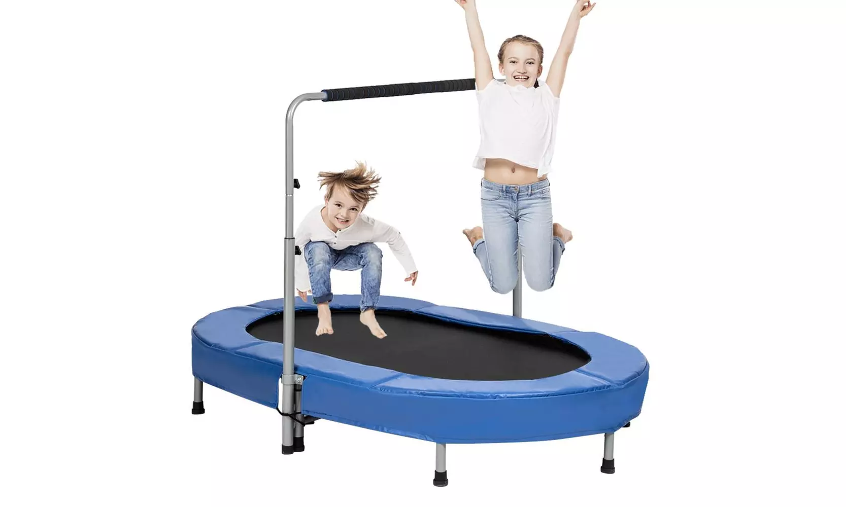 Mini Rebounder Trampoline, with Adjustable Handle, for Two Kids, Parent-Child - Primary Image