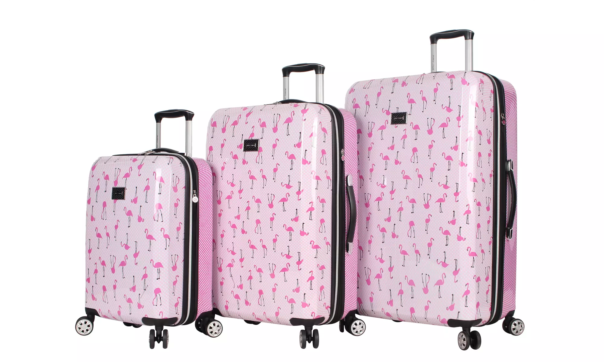 Betsey Johnson Flamingo Strut Hardside Spinner Luggage 3 Piece set  - Primary Image