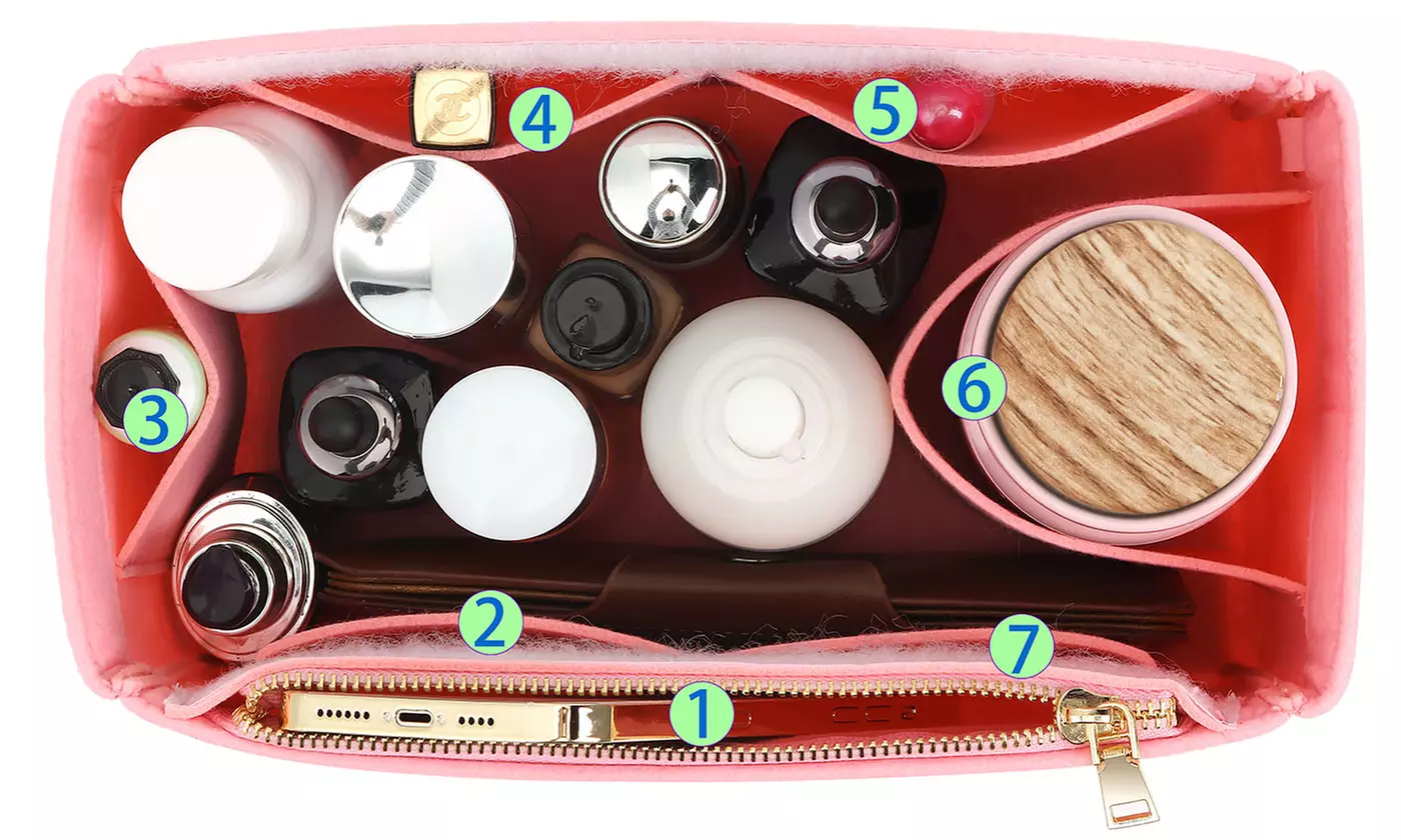 Multi Pocket Felt Handbag Organizer Insert for Tote - Multiple Sizes