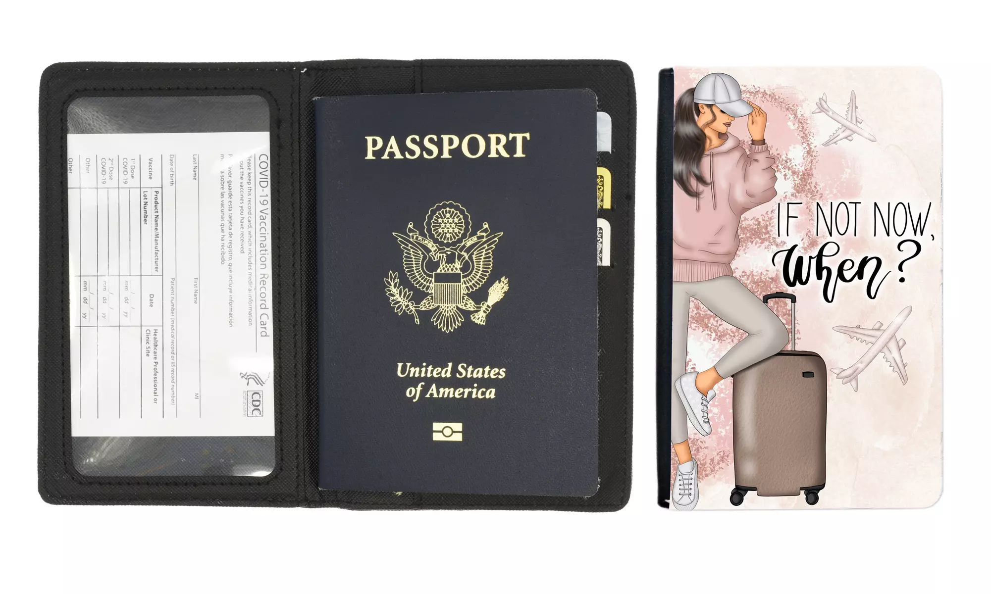 Travel RFID Passport Wallet with Vaccine and Credit Card Slots by Pink Box - Primary Image