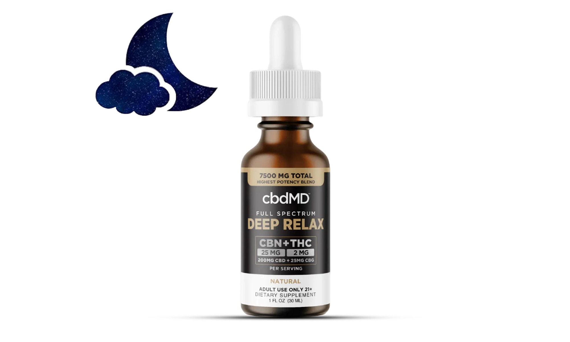 MEGA Strength CBD Oil Deep Sleep Tincture - 7500MG by cbdMD