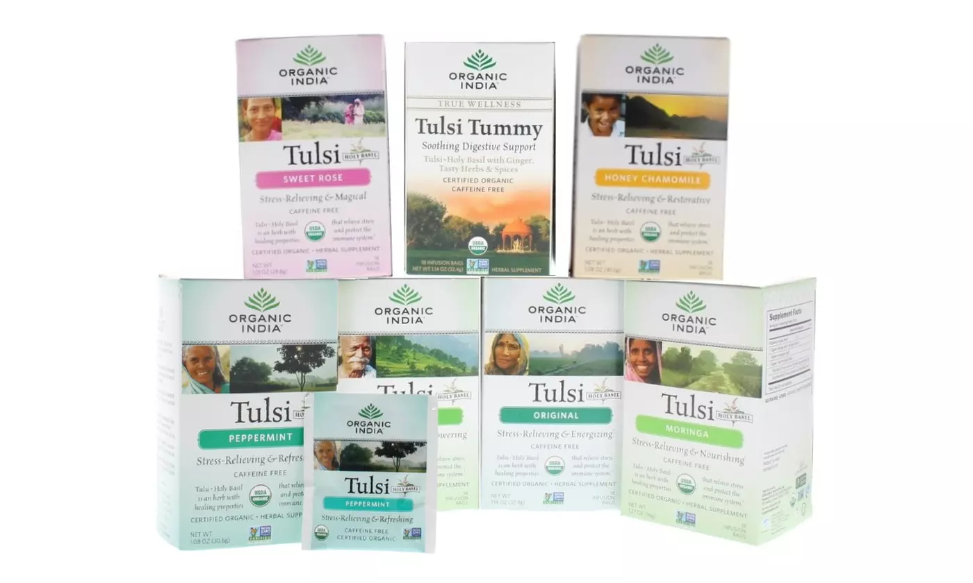 Best of Organic India Tulsi Teas Choose from-Original OR Green OR Other Options - Primary Image