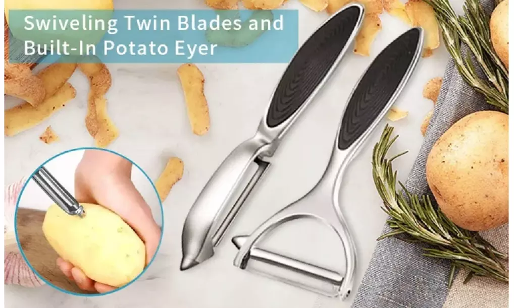 2 Ps Vegetable & Fruit Peeler Set- Stainless Steel Potato Peeler Non-Slip Handle