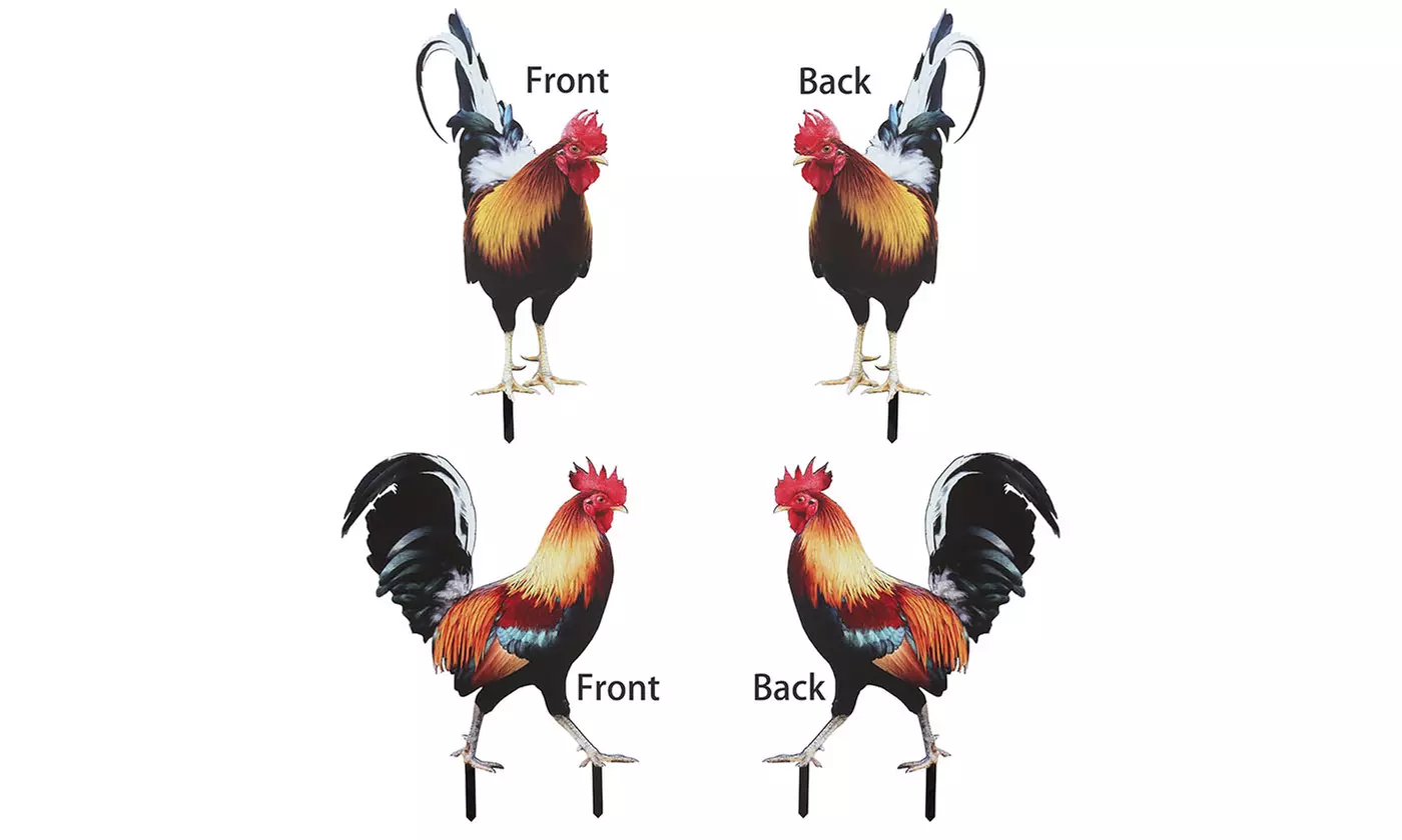 Rooster Decor Garden Statue Acrylic Chicken Yard Art Sculpture Outdoor Figurines