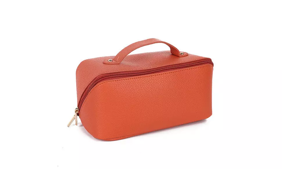 Large Capacity Lay Flat Makeup Bag Travel Cosmetic Bag Multifunctional Storage