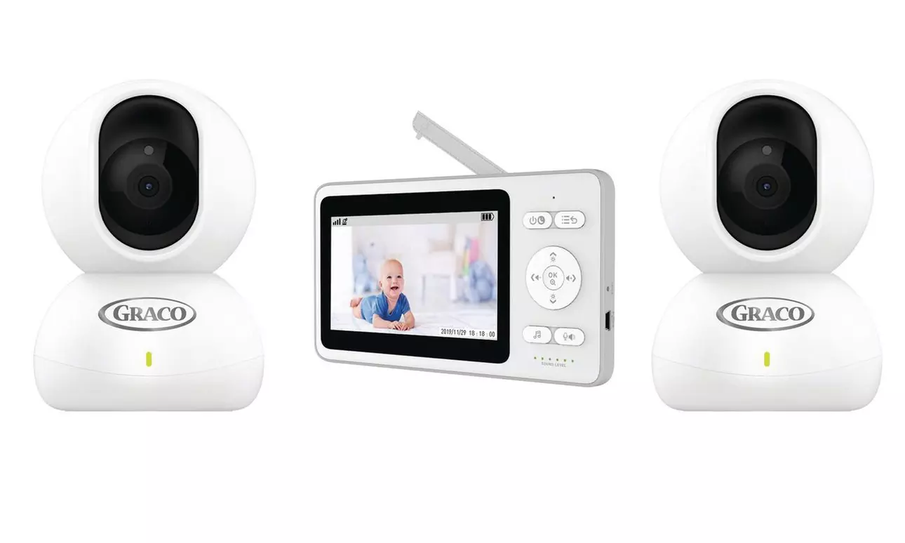 Graco 4.3" Wireless Split Screen Remote and Night Light Dual Video Baby Monitor - Primary Image