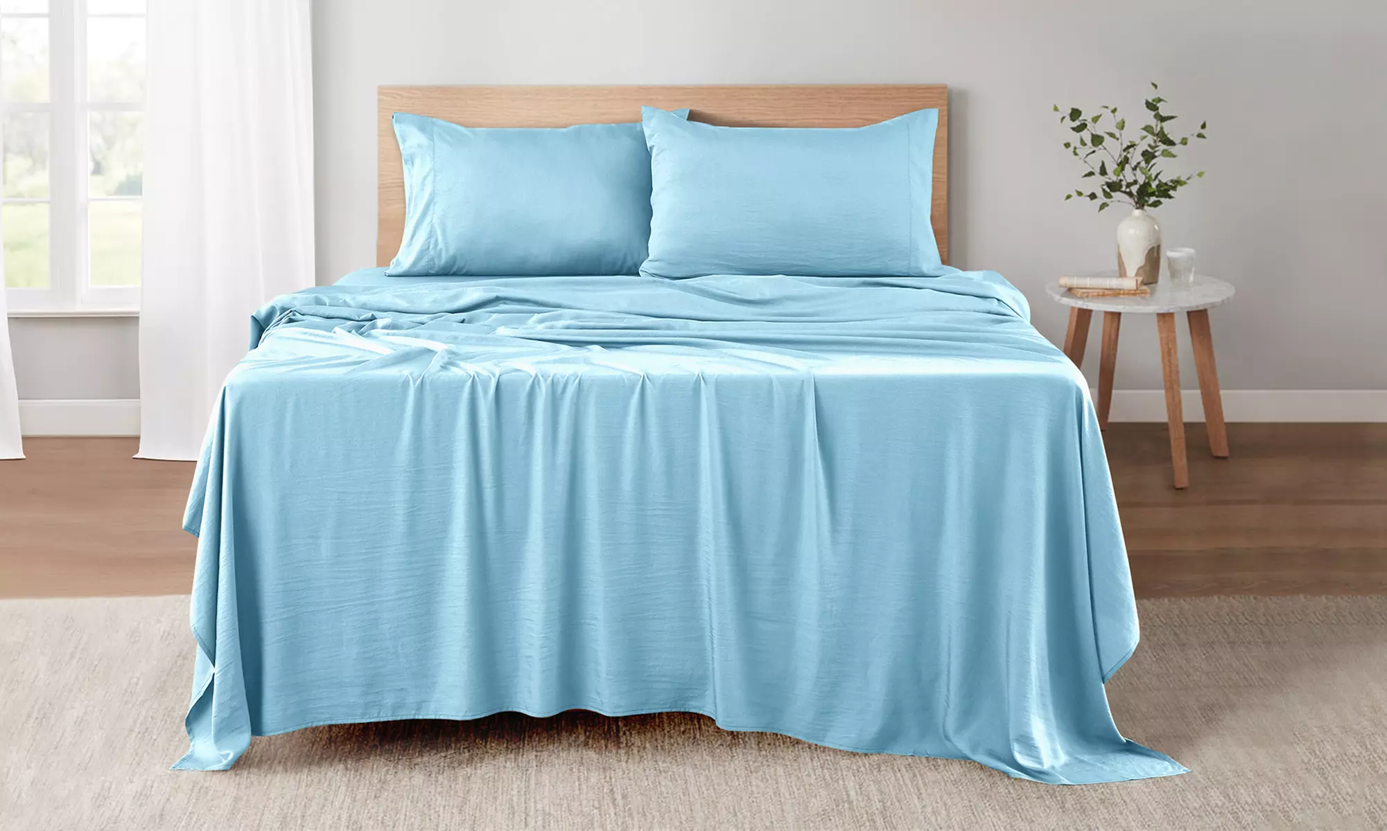 Lux Decor Luxurious Bamboo 4PC Bed Sheet Set Deep Pocket Super Soft Cool Bedding - Primary Image