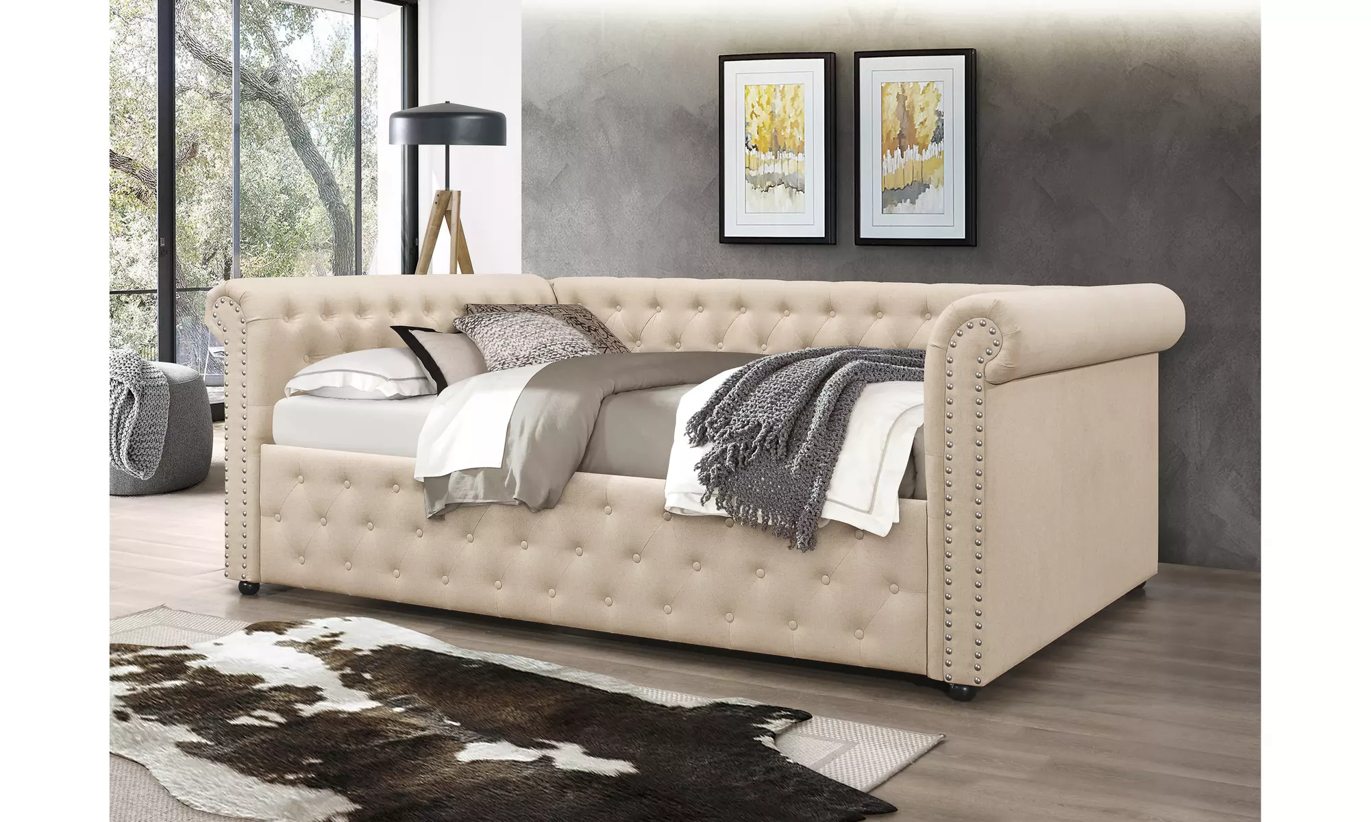 Ashley Fabric Full Size or Queen Size Upholstered Daybed - Primary Image