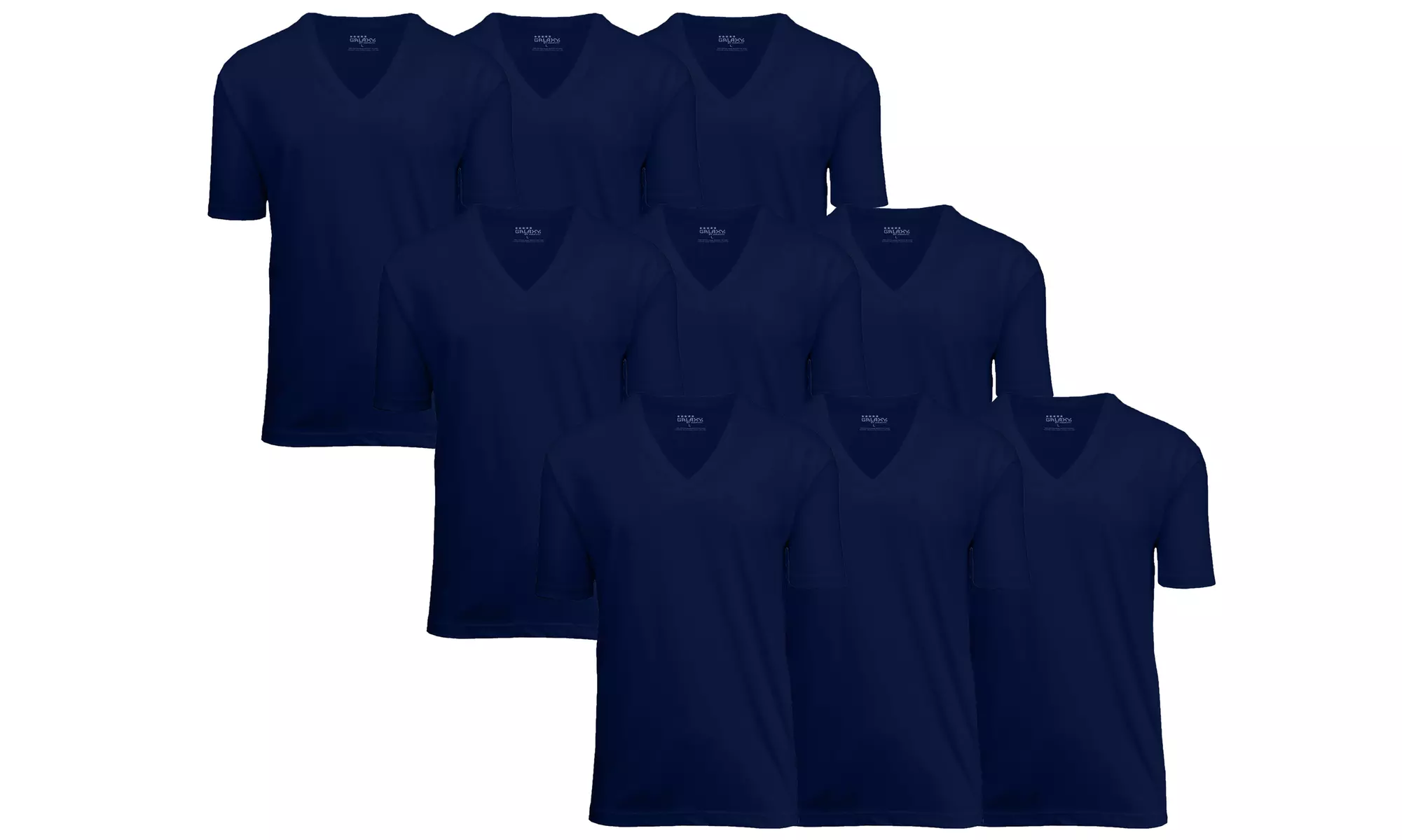 9-Pack Men's Galaxy By Harvic Short Sleeve Egyptian Cotton Tees (S-2XL)