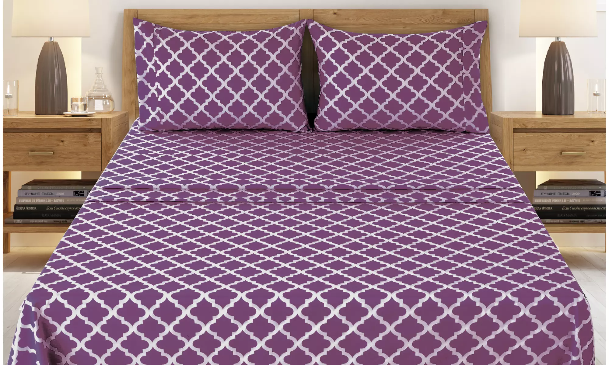 Quatrefoil 1800 Egyptian Quality Hypoallergenic Microfiber Sheet Set - Lux Decor
