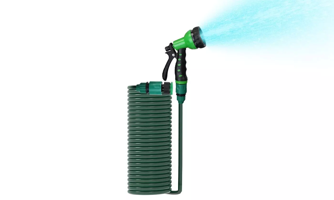 LakeForest EVA Recoil Garden Hose Self-Coiling Water Hose - 24.6FT/49.2FT/65.6FT