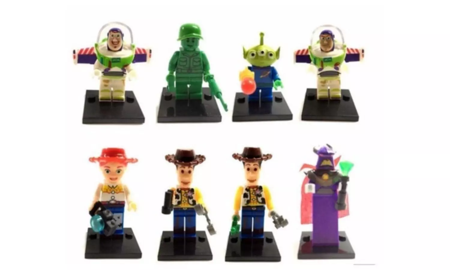 8 MiniFigure Toy Story Woody Buzz Lightyear Alien Zurg Building Blocks - Primary Image