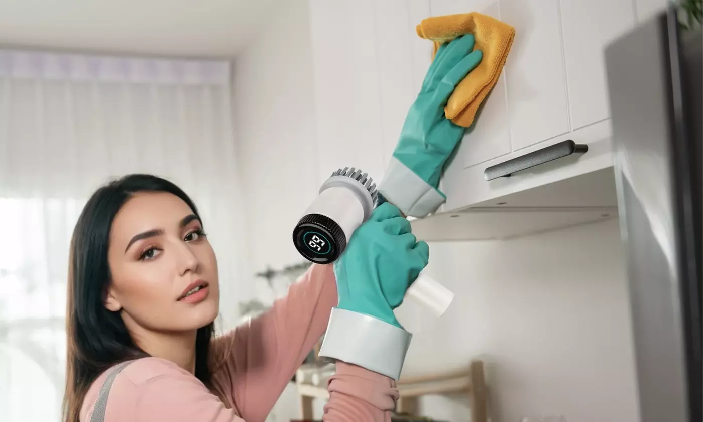 NewHome Electric Spin Scrubber: Cordless with 5 Brush Heads & 3 Speed Settings