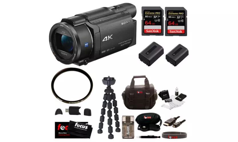 Sony FDR-AX53 UHD 4K Handycam Camcorder with 55mm Filter and Accessory Bundle - Primary Image
