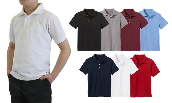 White school polo 2024 shirt 5 pack