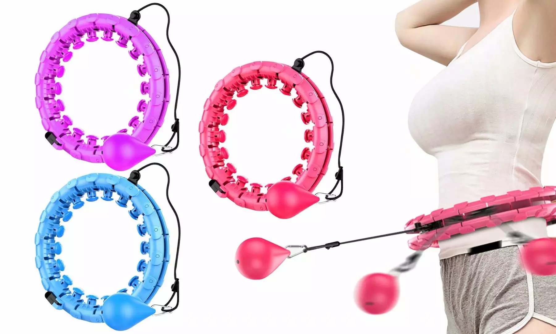 Smart Hula Exercise Hoop Slimming 24 Detachable Knots Hula Exercise Hoop - Primary Image