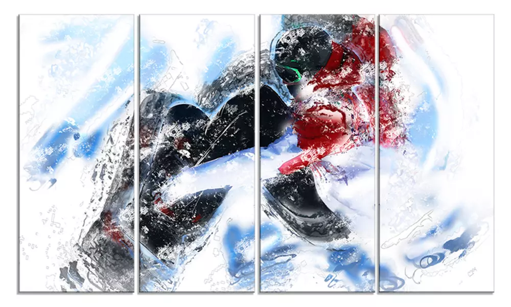 Snow Boarder Down Hill Metal Wall Art - Primary Image