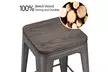 24inch Metal Bar Stools Counter Height Barstools Industrial Stackable Chairs - Second Medium