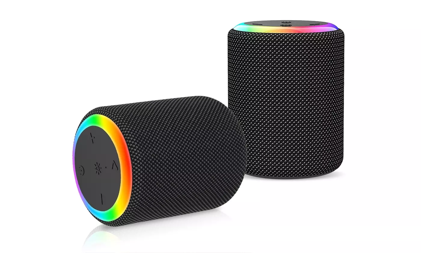 KOCASO Mini Waterproof Portable Wireless Bluetooth Speaker with 7 RGB Lights