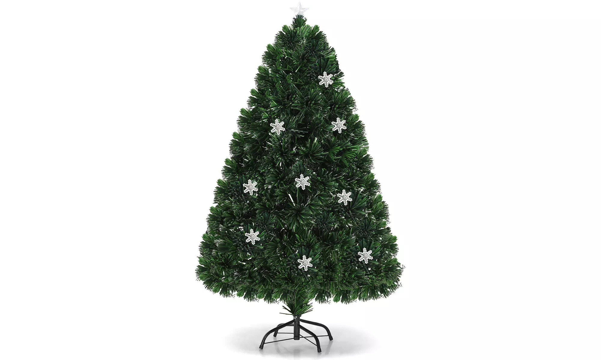 Costway 6' Pre-Lit Fiber Optic Artificial Christmas Tree w/Multi-Color Lights