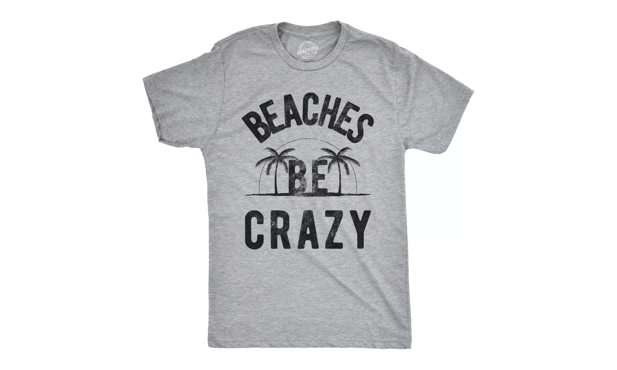 Mens Beaches Be Crazy Tshirt Funny Outdoor Summer Vacation Tee - Primary Image