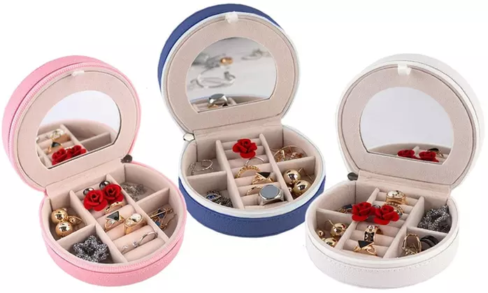 Mini Portable Travel Jewelry Box & Jewelry Organizer 