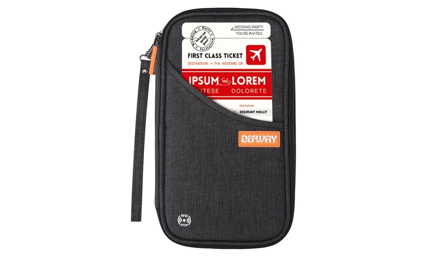 Image 20: Travel Wallet RFID Blocking Document Organizer Bag