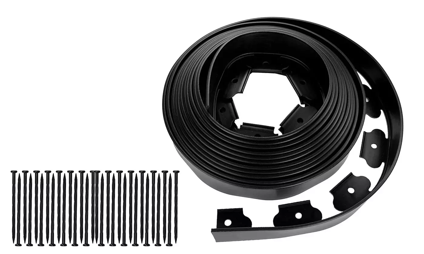 iMounTEK No-Dig Plastic Garden Edging Kit - Plastic Border with Stakes