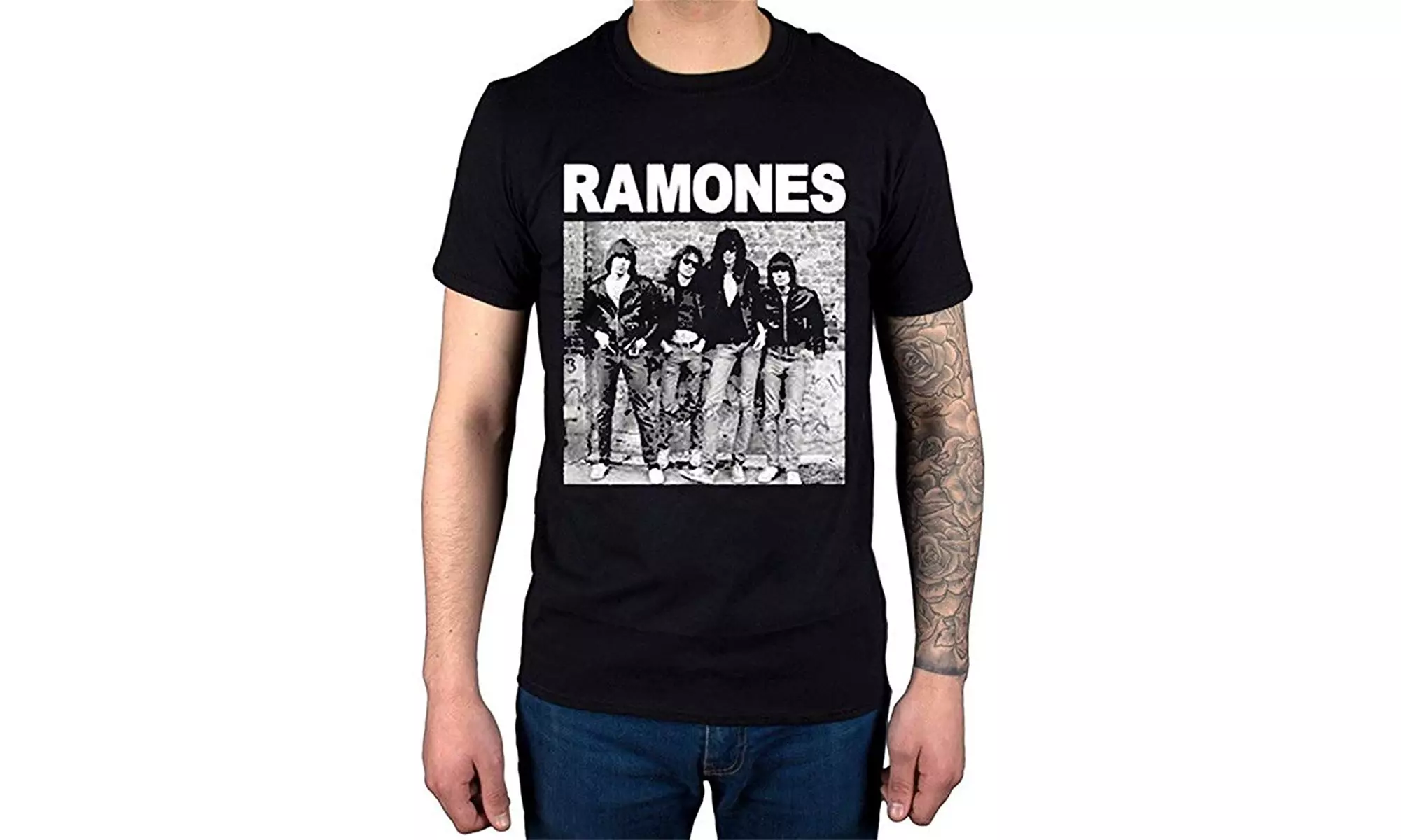Men's Ramones First Album Cover T-Shirt Punk Rock Band Johnny Joey - Primary Image