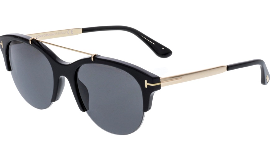 Tom Ford Women's Adrenne FT0517-01A-55 Black Semi-Rimless Sunglasses |  Groupon