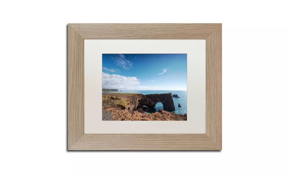 Philippe Sainte-Laudy 'Dyrholaey Cape' Matted Birch Framed Art - Primary Image