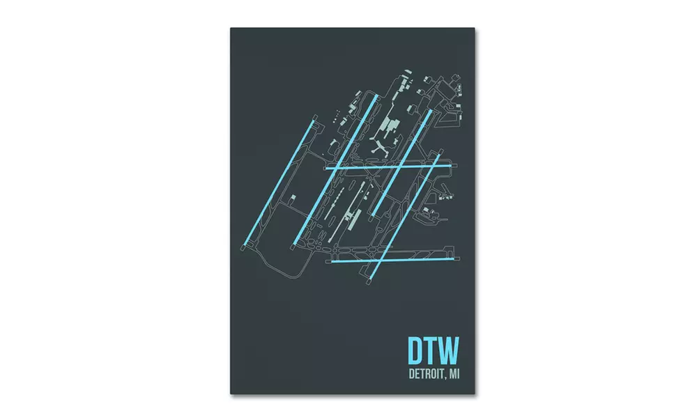 08 Left 'DTW Airport Layout' Canvas Art - Primary Image