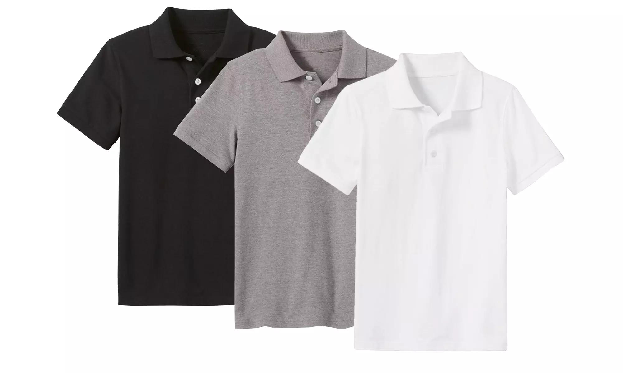 3-Pack Boy's Short Sleeve School Uniform Pique Polo Shirts (Sizes, 4-20)