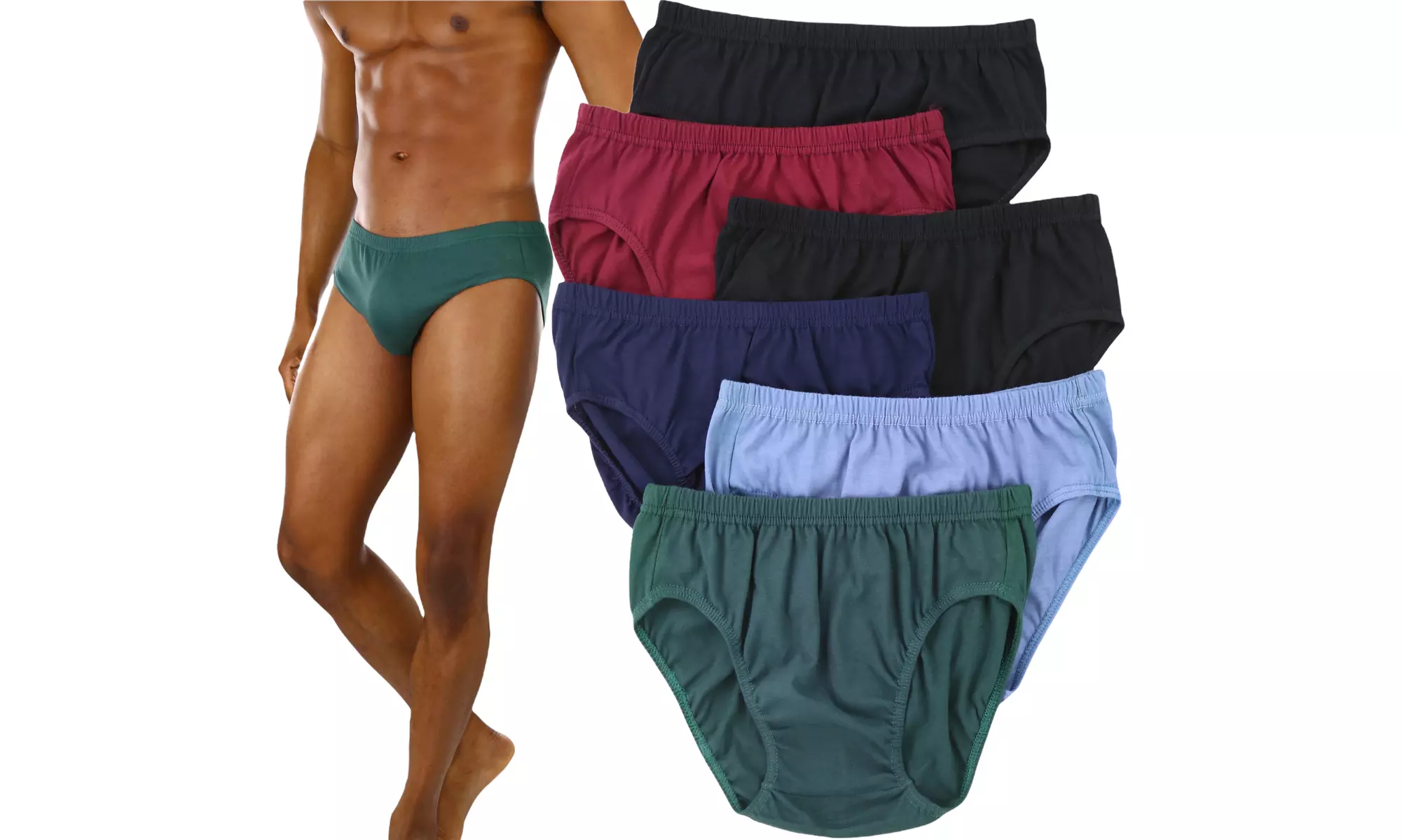(6 Pack) ToBeInStyle Men's Classic Elastic Waistband Bikini Briefs